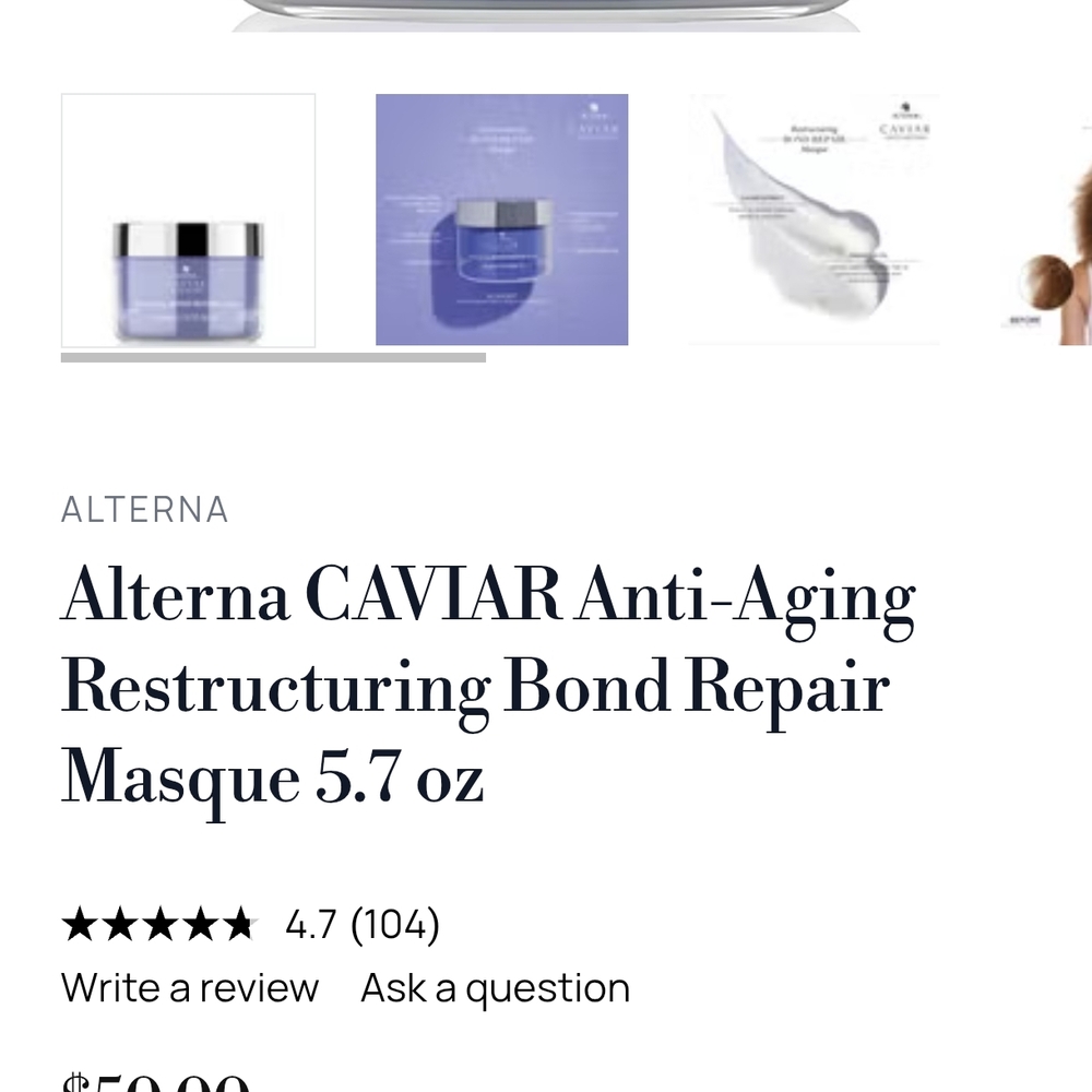 Alterna CAVIAR Anti-Aging Restructuring Bond Repair 5.7 oz